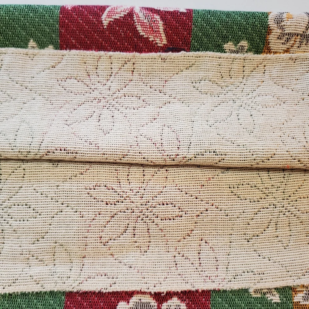 Six 100% Cotton Floral Embroidered Tapestry Squares Made In Belgium